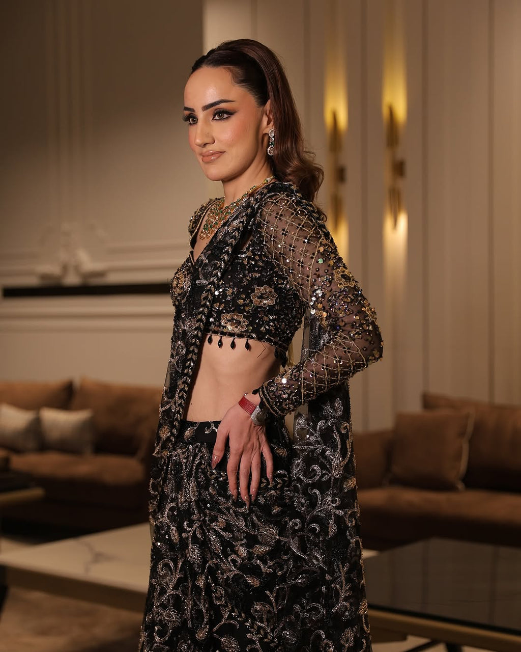 Midnight Royale Saree Set
