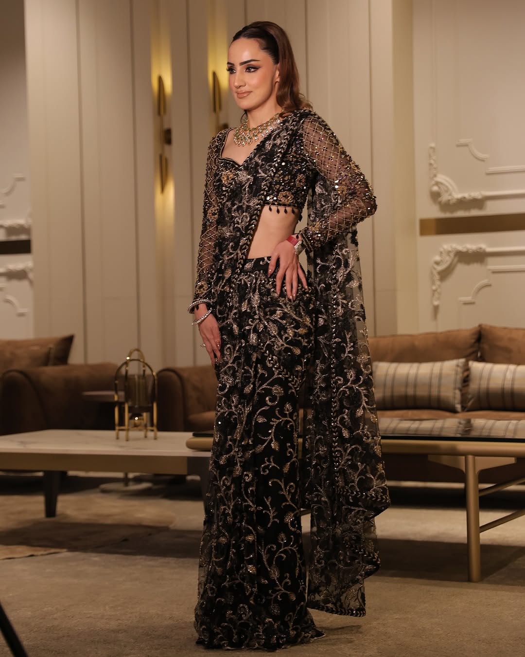 Midnight Royale Saree Set