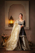 Silk Peplum Top with Brocade Sharara