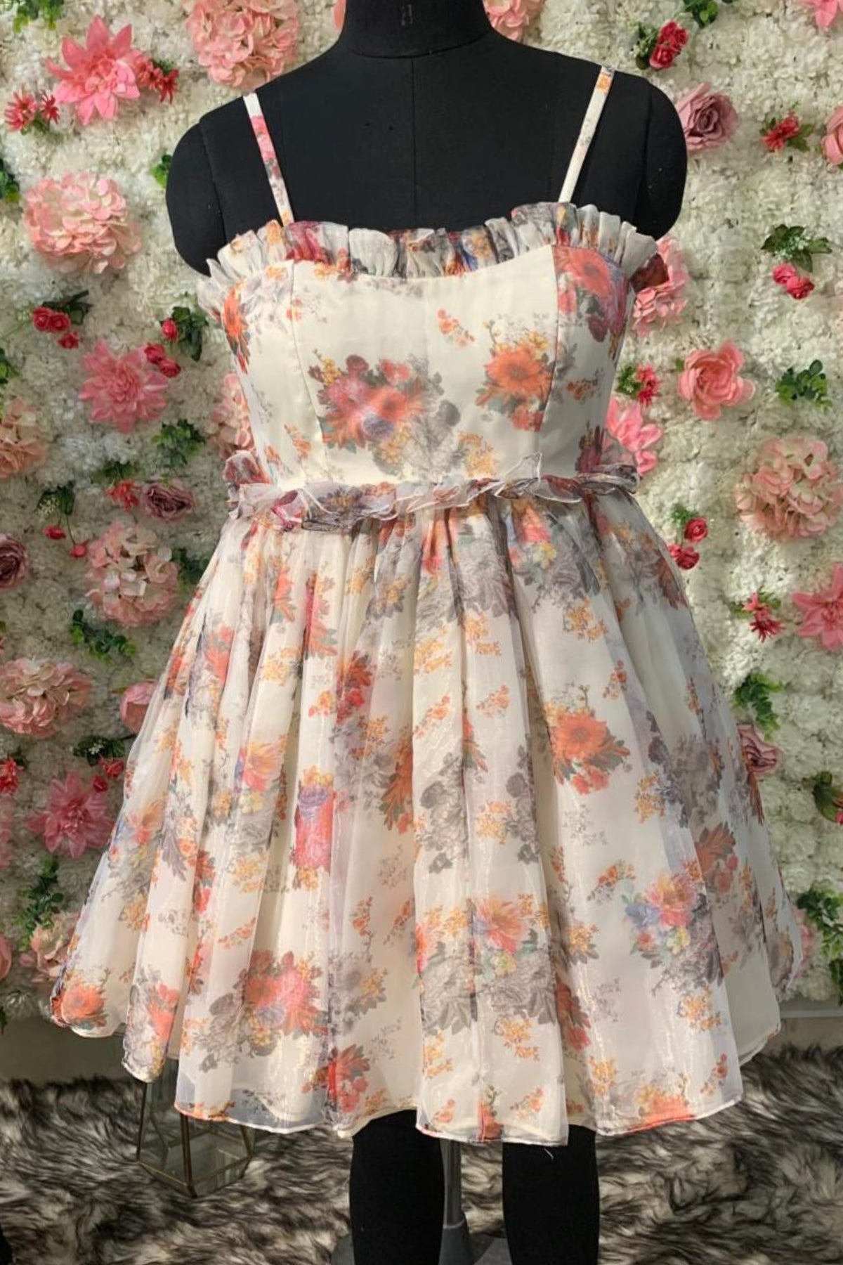 Floral Organza Flare Dress