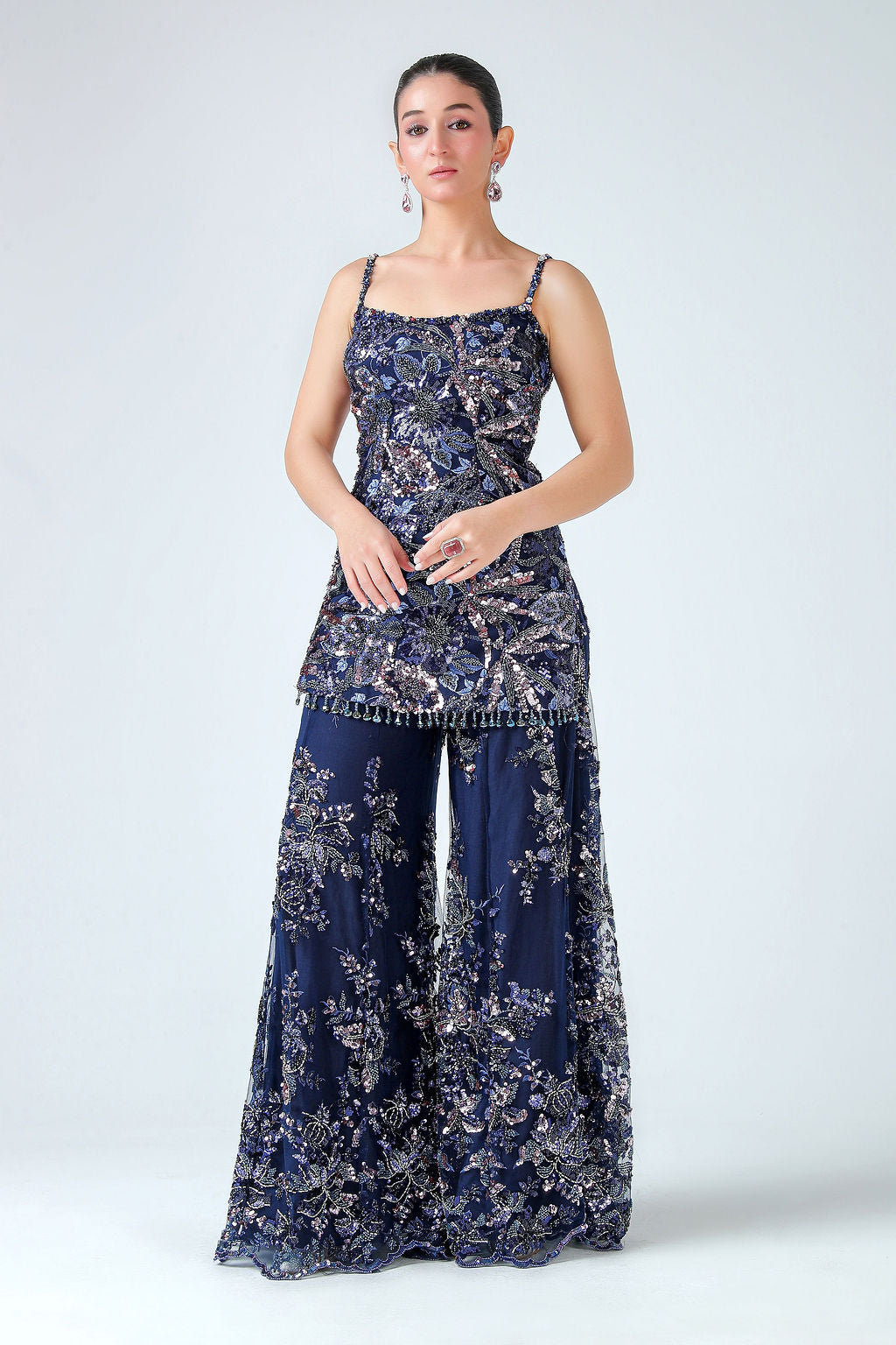 Short Kurti with Sharara and Dupatta — Style III