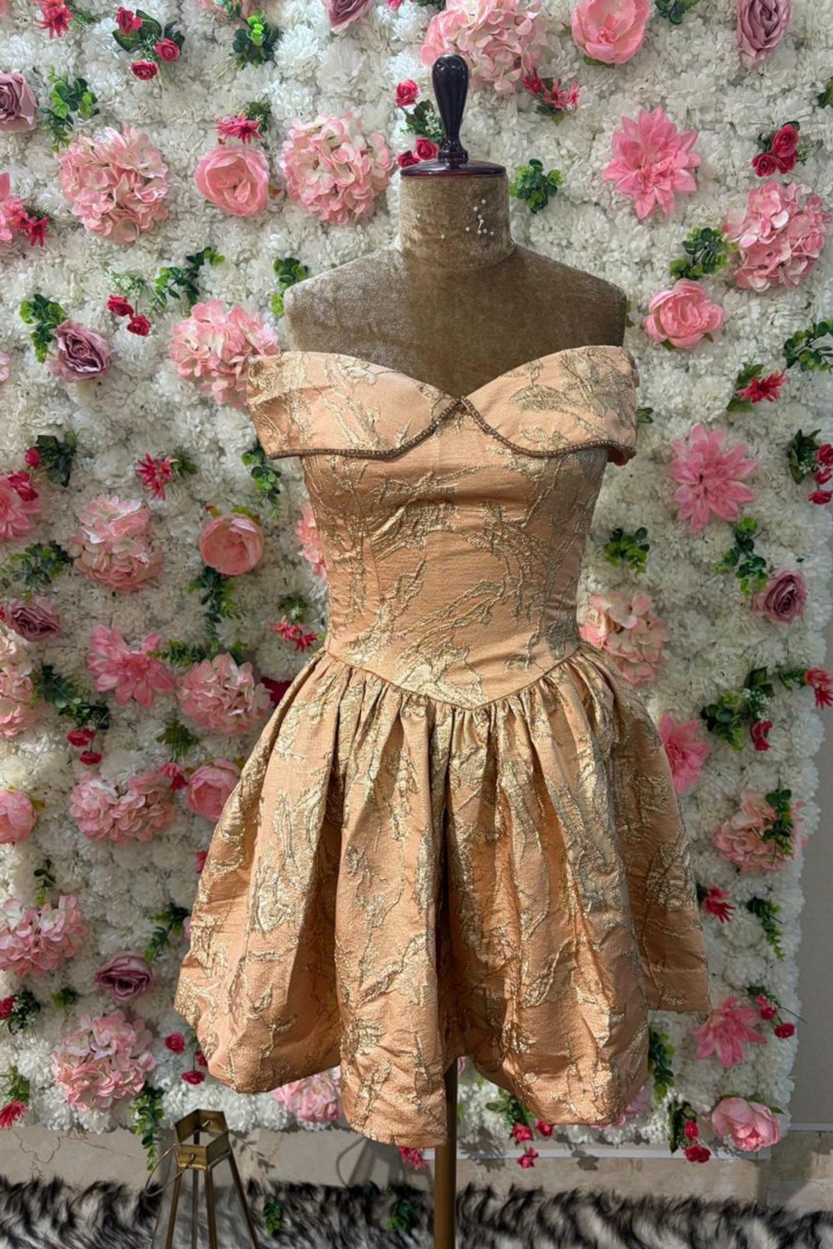 Champagne royale Jacquard dress