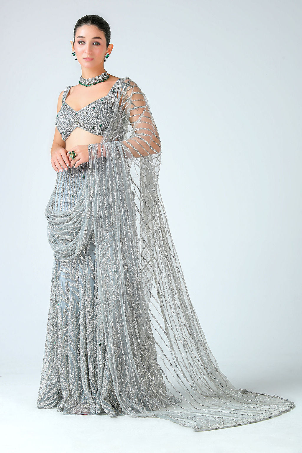 Draped Saree with Blouse