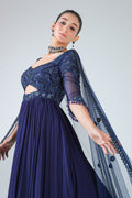 Anarkali with Dupatta - navy