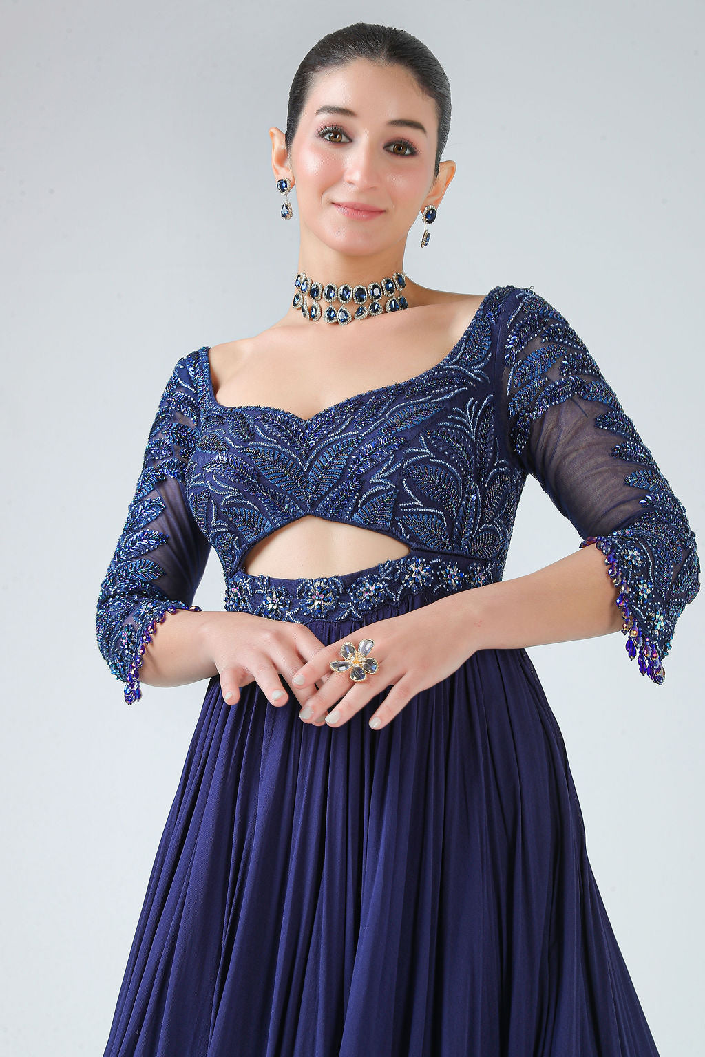 Navy Radiance Anarkali Set