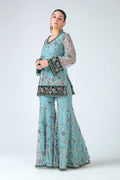 Short Kurti with Sharara and Net Dupatta