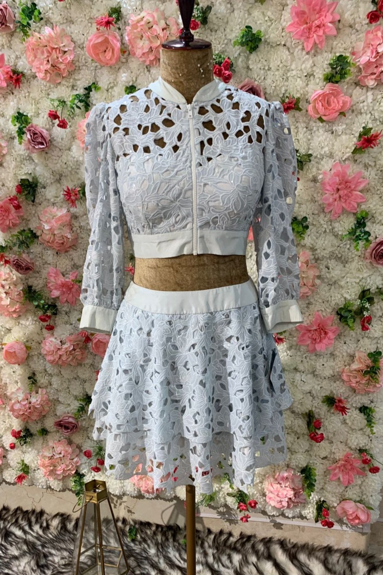 Sky blue jacket-style co-ord set