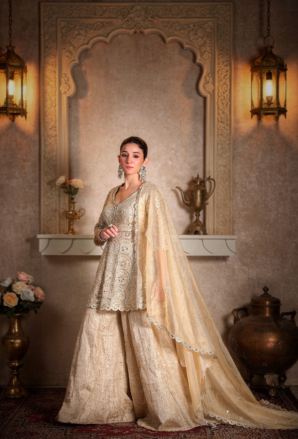 Short Kurti with Sharara and Dupatta