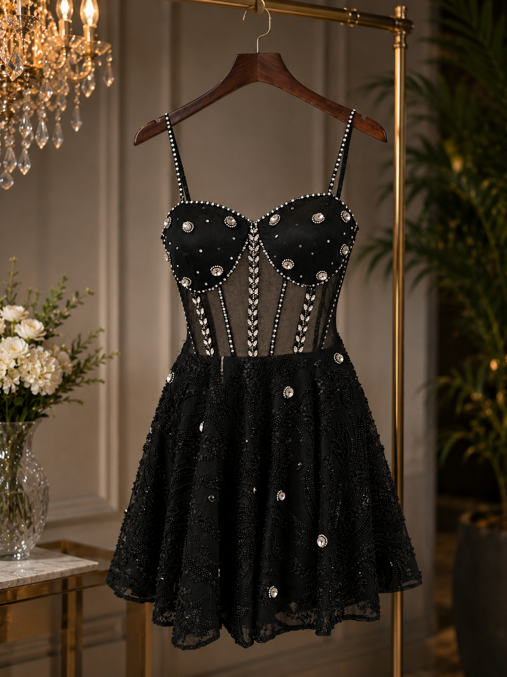 Elara Stone Work Corset Dress