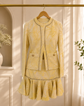 Printed Lace-Trimmed Skirt & Jacket Set