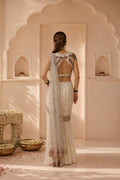 Ivory Bloom Georgette Saree