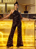 Sequin Embellished Flared Jumpsuit
