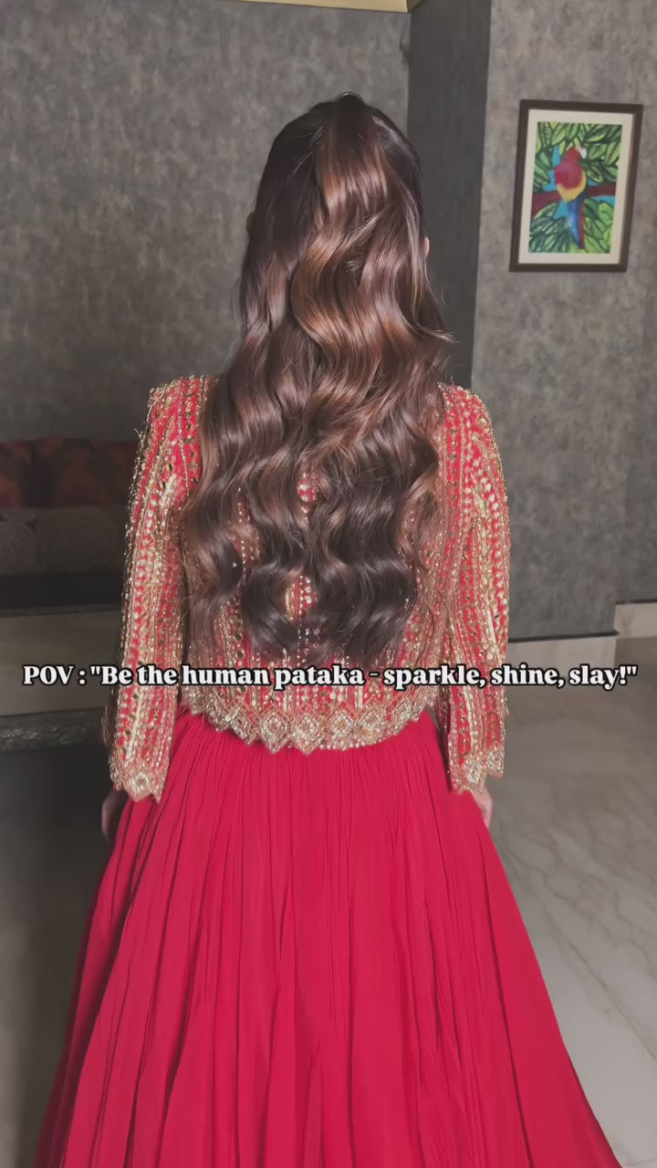 Zoya Embroidered Georgette Jacket Set